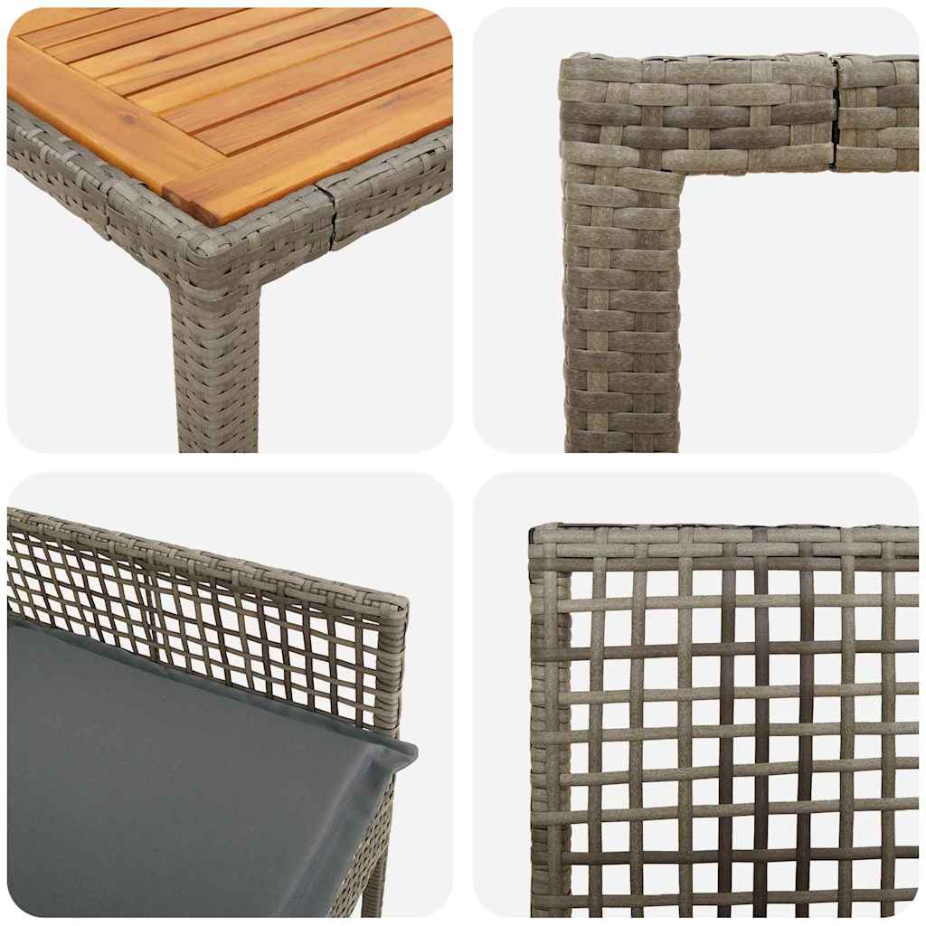 vidaXL Zestaw do jadalni w ogrodzie 7 pcs Szary polirattan