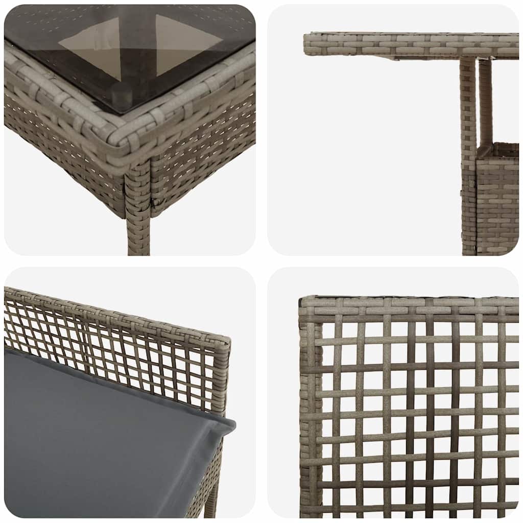 vidaXL Zestaw do jadalni w ogrodzie 5 pcs Szary polirattan
