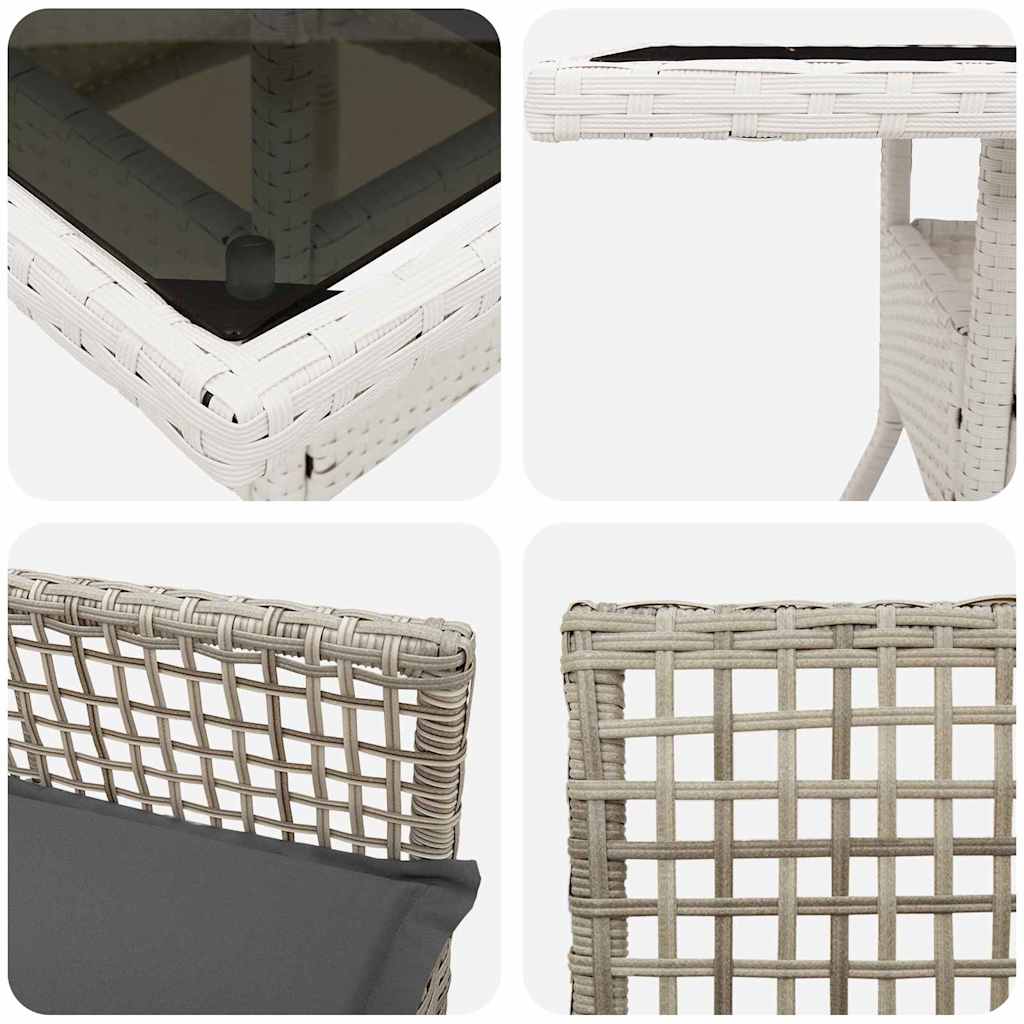 vidaXL Zestaw do jadalni w ogrodzie 5 pcs Jasnoszary polirattan