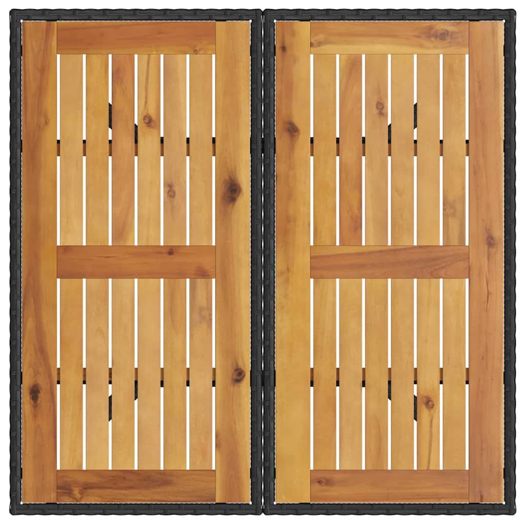 vidaXL Zestaw do jadalni w ogrodzie 3 pcs Czarny polirattan