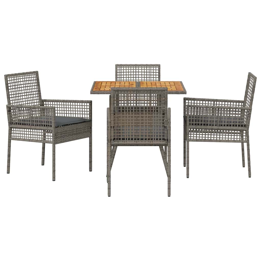 vidaXL Zestaw do jadalni w ogrodzie 5 pcs Szary polirattan