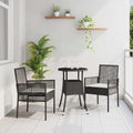 vidaXL Zestaw do jadalni w ogrodzie 3 pcs Czarny polirattan