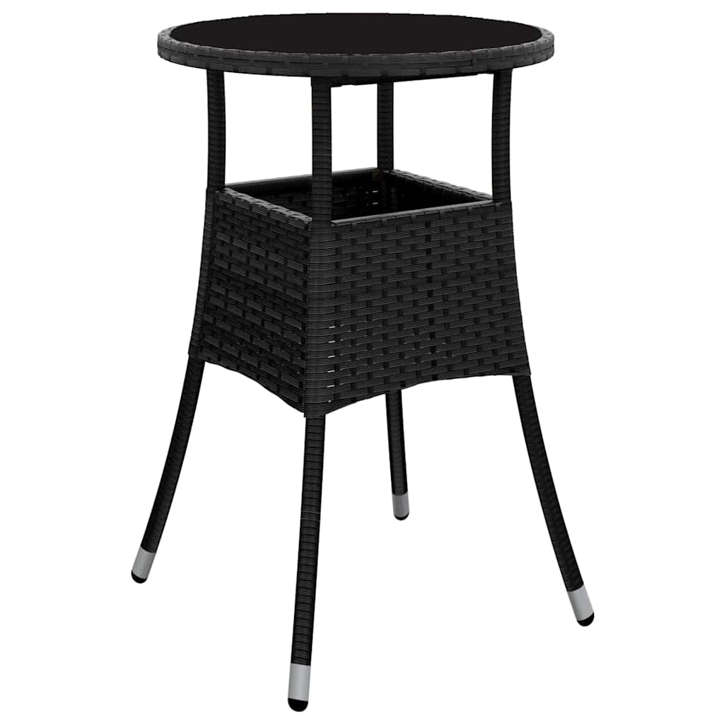 vidaXL Zestaw do jadalni w ogrodzie 5 pcs Czarny polirattan
