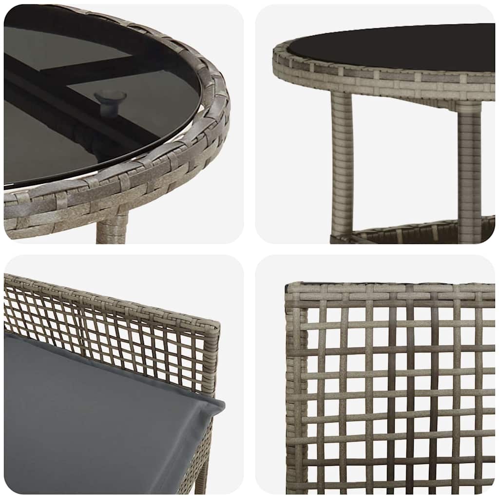 vidaXL Zestaw do jadalni w ogrodzie 5 pcs Szary polirattan