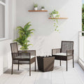 vidaXL Zestaw Bistro Ogrodowego 3 pcs Brązowy polirattan