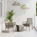 vidaXL Zestaw Bistro Ogrodowego 3 pcs Szary polirattan