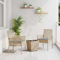 vidaXL Zestaw Bistro Ogrodowego 3 pcs Beżowy polirattan
