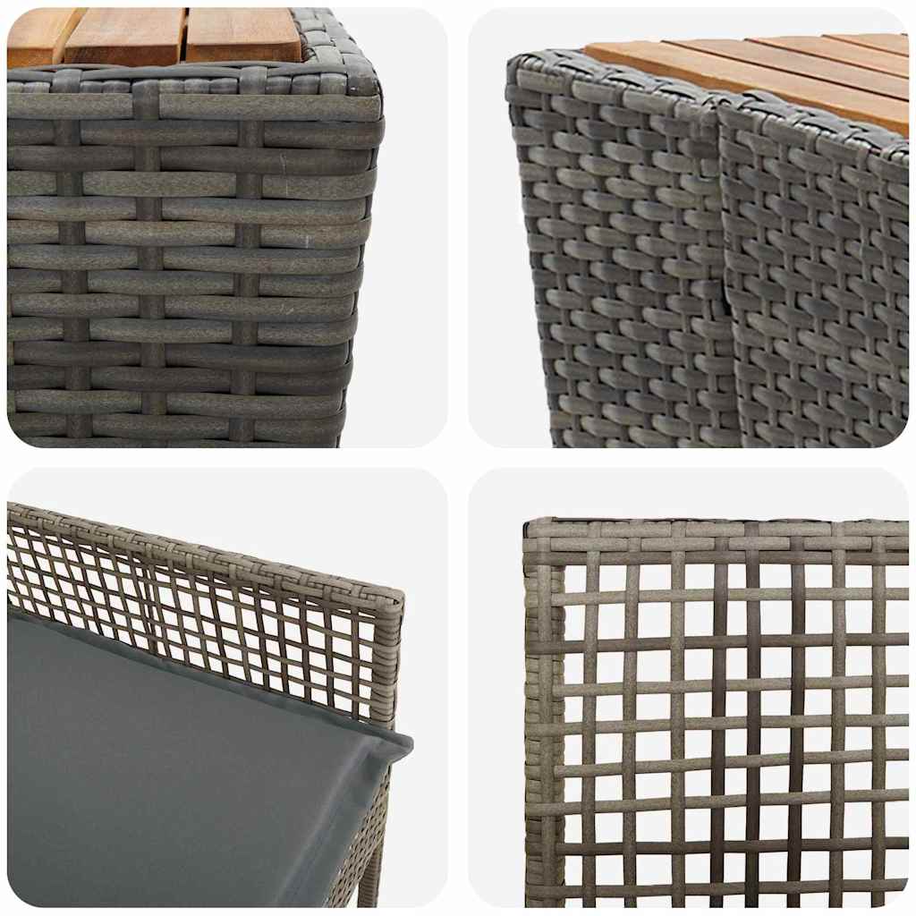 vidaXL Zestaw Bistro Ogrodowego 3 pcs Szary polirattan