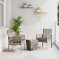 vidaXL Zestaw Bistro Ogrodowego 3 pcs Szary polirattan