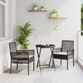 vidaXL Zestaw Bistro Ogrodowego 3 pcs Brązowy polirattan