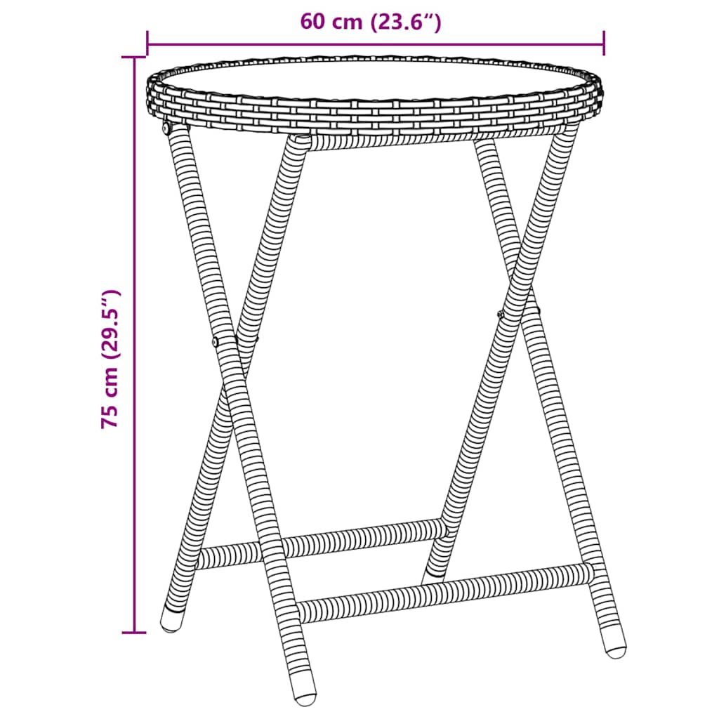 vidaXL Zestaw Bistro Ogrodowego 3 pcs Brązowy polirattan