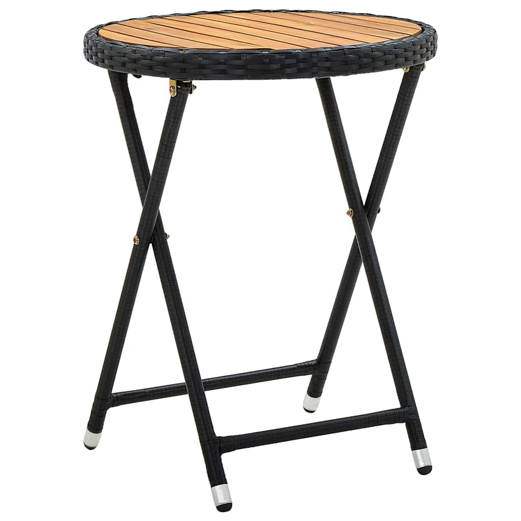 vidaXL Zestaw Bistro Ogrodowego 3 pcs Czarny polirattan