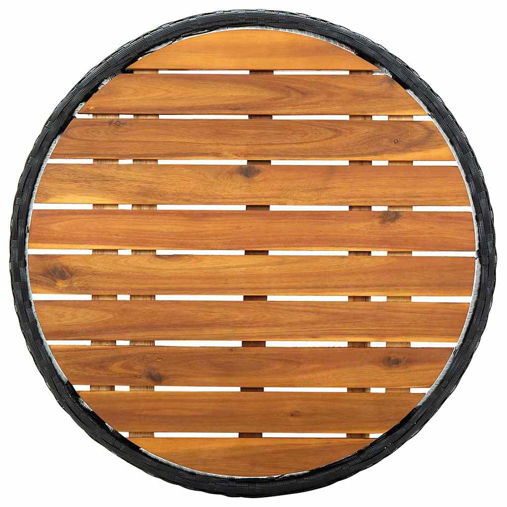 vidaXL Zestaw Bistro Ogrodowego 3 pcs Czarny polirattan