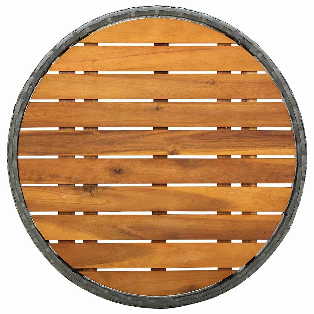 vidaXL Zestaw Bistro Ogrodowego 3 pcs Szary polirattan