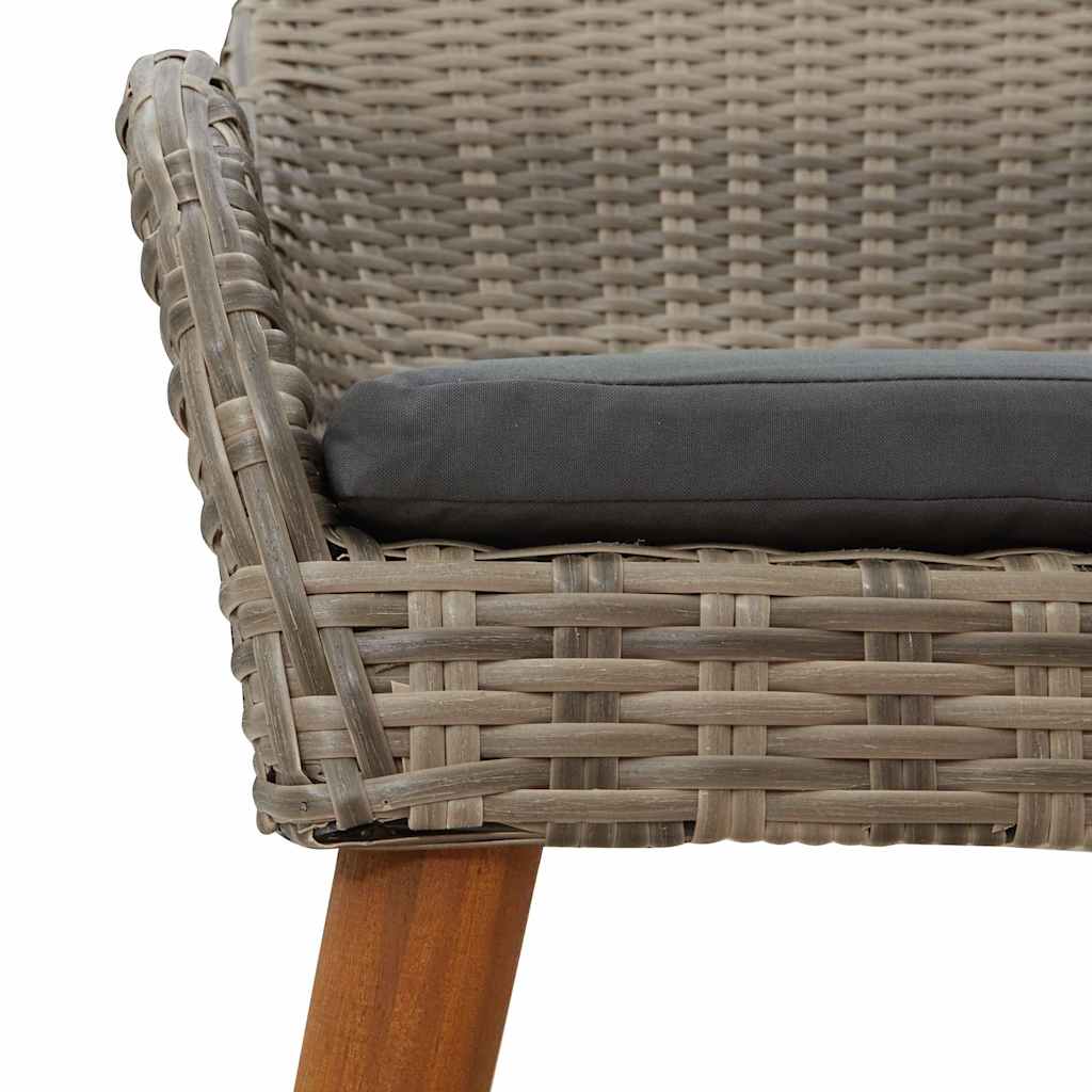 vidaXL Krzesło Ogrodowe 2 pcs Czarny 62,5 x 55 x 82 cm polirattan