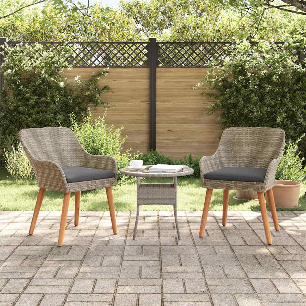 vidaXL Krzesło Ogrodowe 2 pcs Czarny 62,5 x 55 x 82 cm polirattan