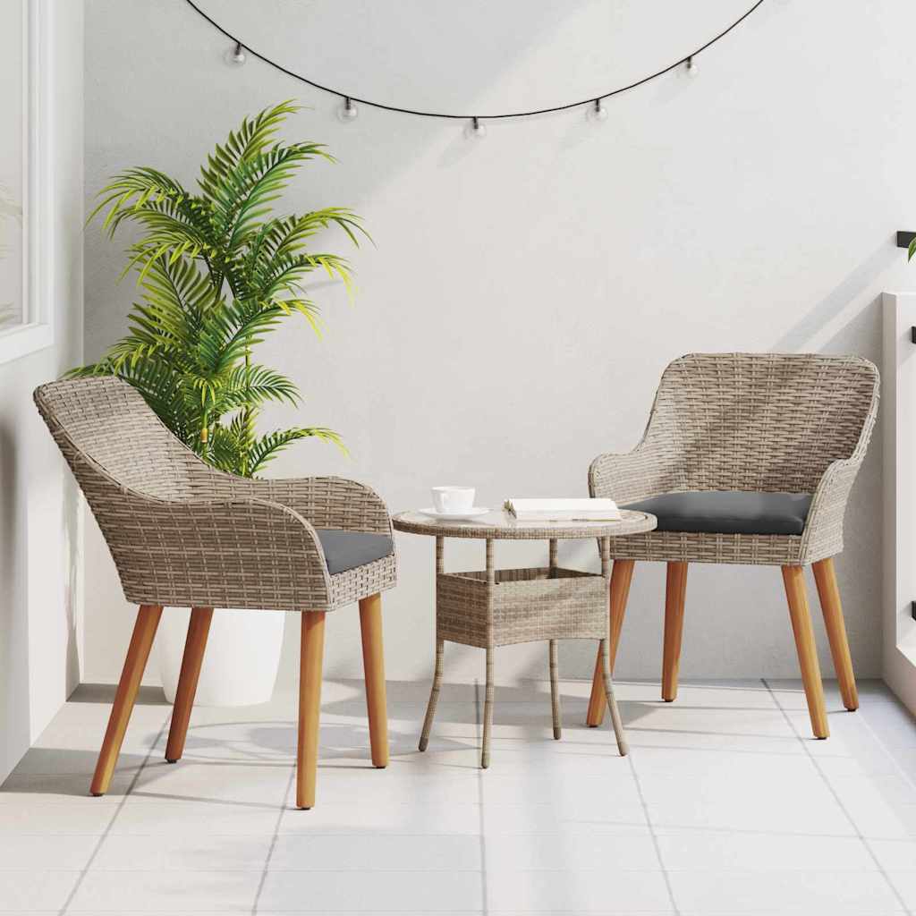 vidaXL Krzesło Ogrodowe 2 pcs Czarny 62,5 x 55 x 82 cm polirattan