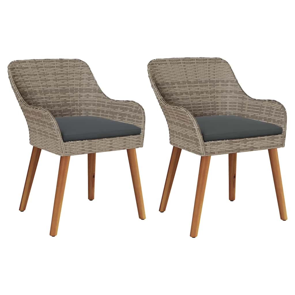 vidaXL Krzesło Ogrodowe 2 pcs Czarny 62,5 x 55 x 82 cm polirattan