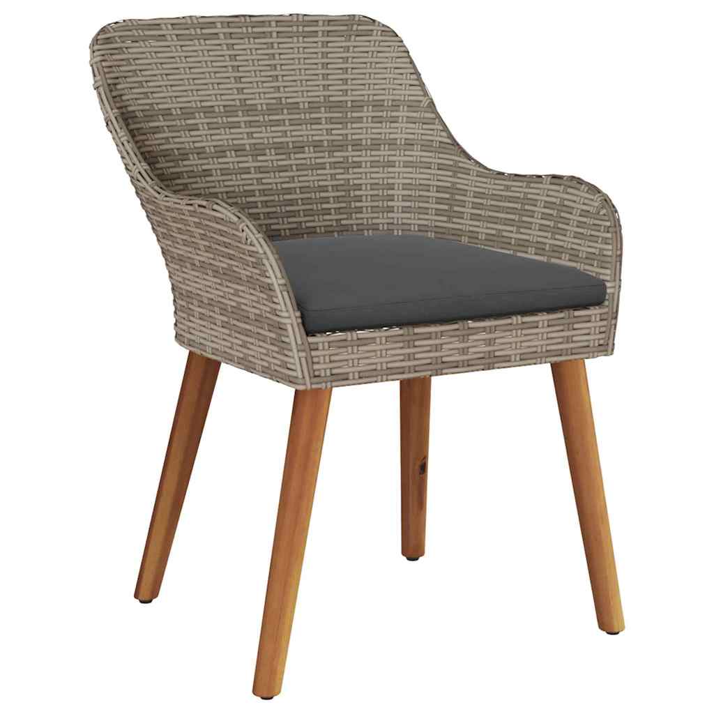 vidaXL Krzesło Ogrodowe 2 pcs Czarny 62,5 x 55 x 82 cm polirattan