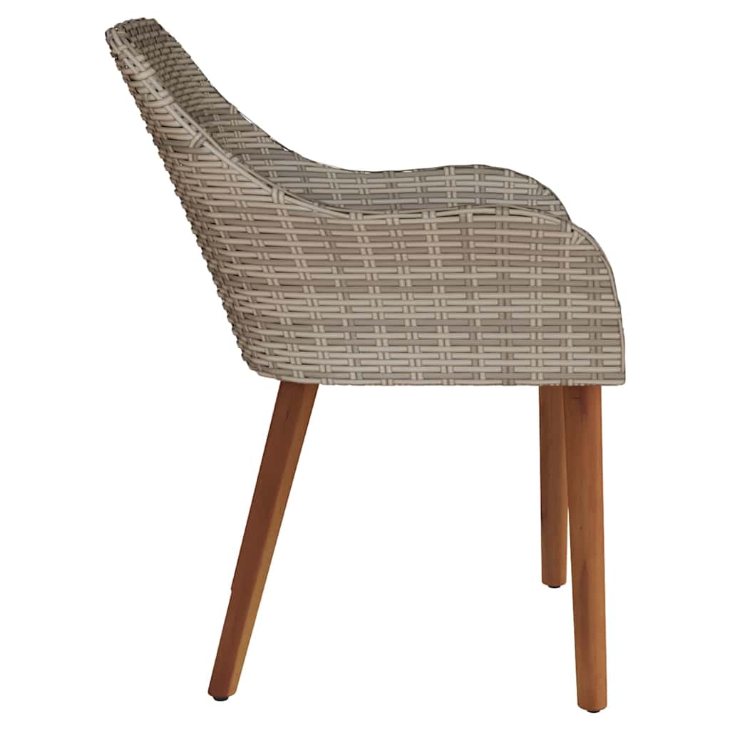 vidaXL Krzesło Ogrodowe 2 pcs Czarny 62,5 x 55 x 82 cm polirattan