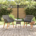 vidaXL Krzesło Ogrodowe 2 pcs Szary 62,5 x 55 x 82 cm polirattan
