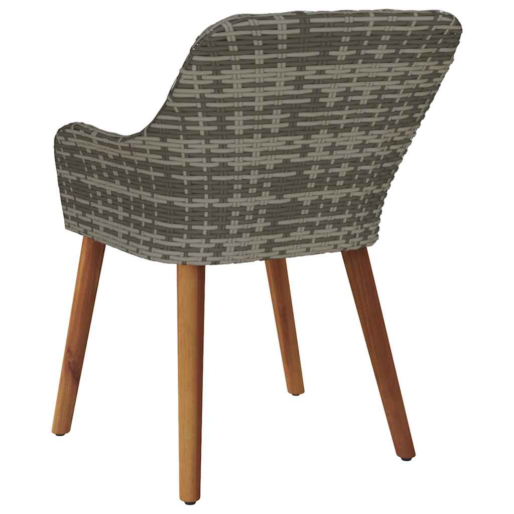 vidaXL Krzesło Ogrodowe 2 pcs Szary 62,5 x 55 x 82 cm polirattan
