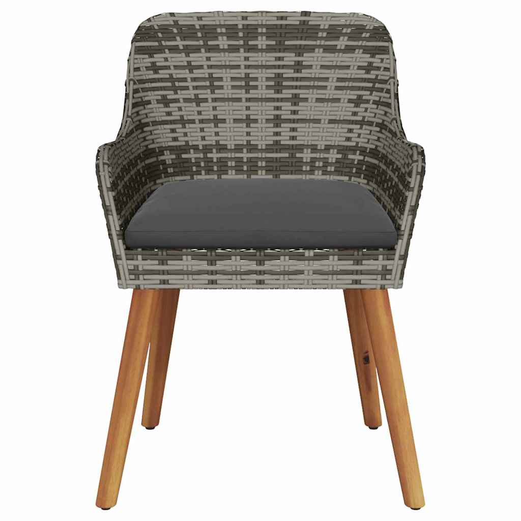 vidaXL Krzesło Ogrodowe 2 pcs Szary 62,5 x 55 x 82 cm polirattan