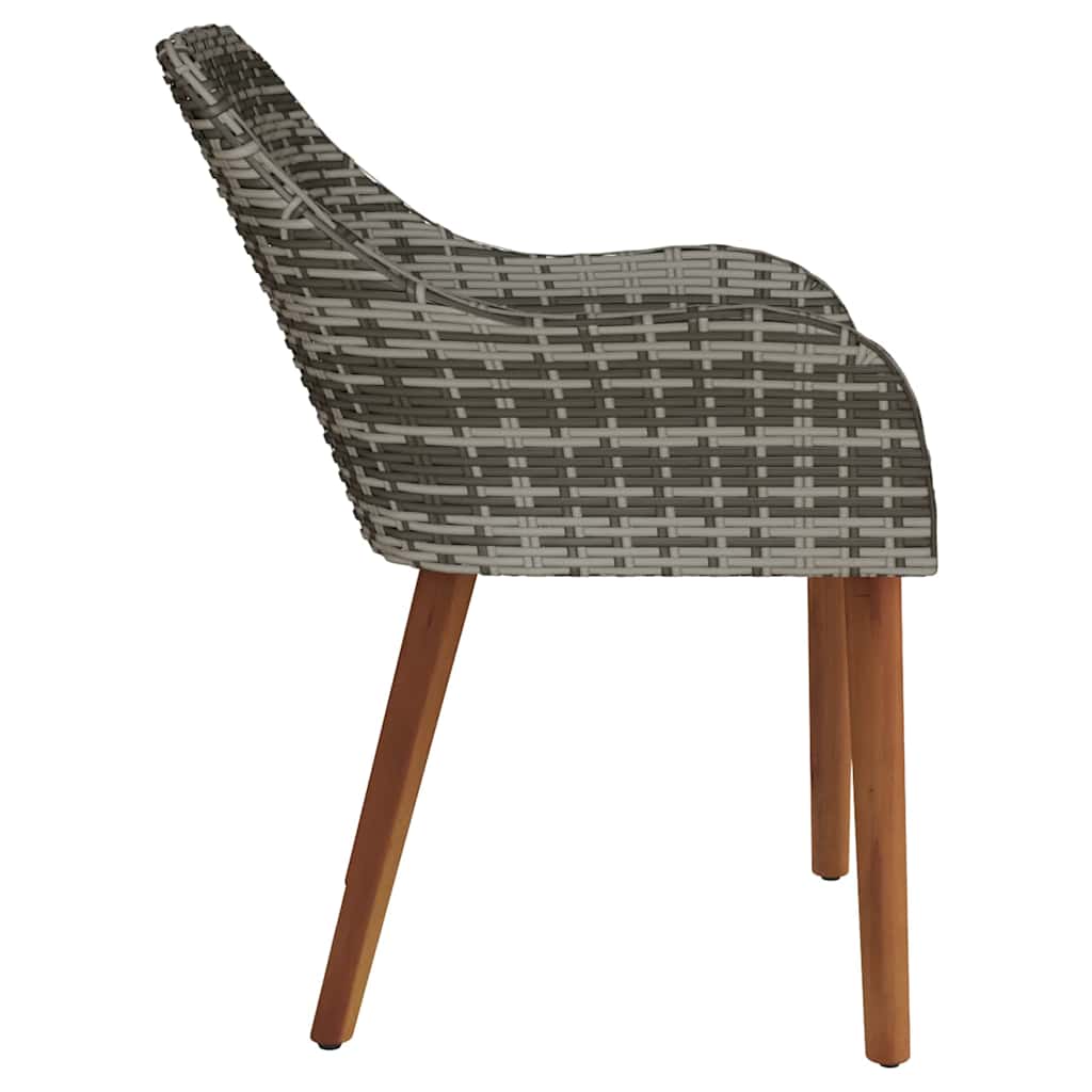 vidaXL Krzesło Ogrodowe 2 pcs Szary 62,5 x 55 x 82 cm polirattan