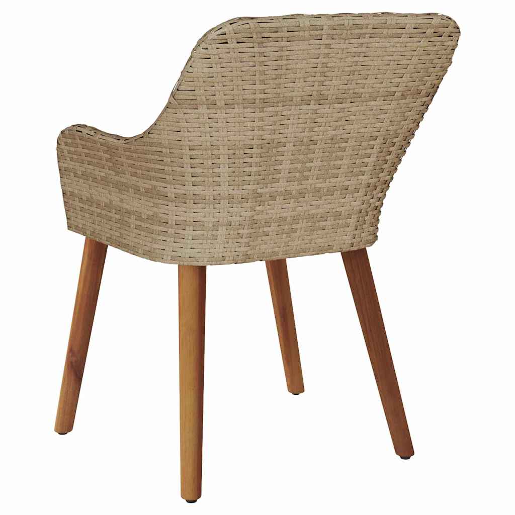 vidaXL Krzesło Ogrodowe 2 pcs Beżowy 62,5 x 55 x 82 cm polirattan