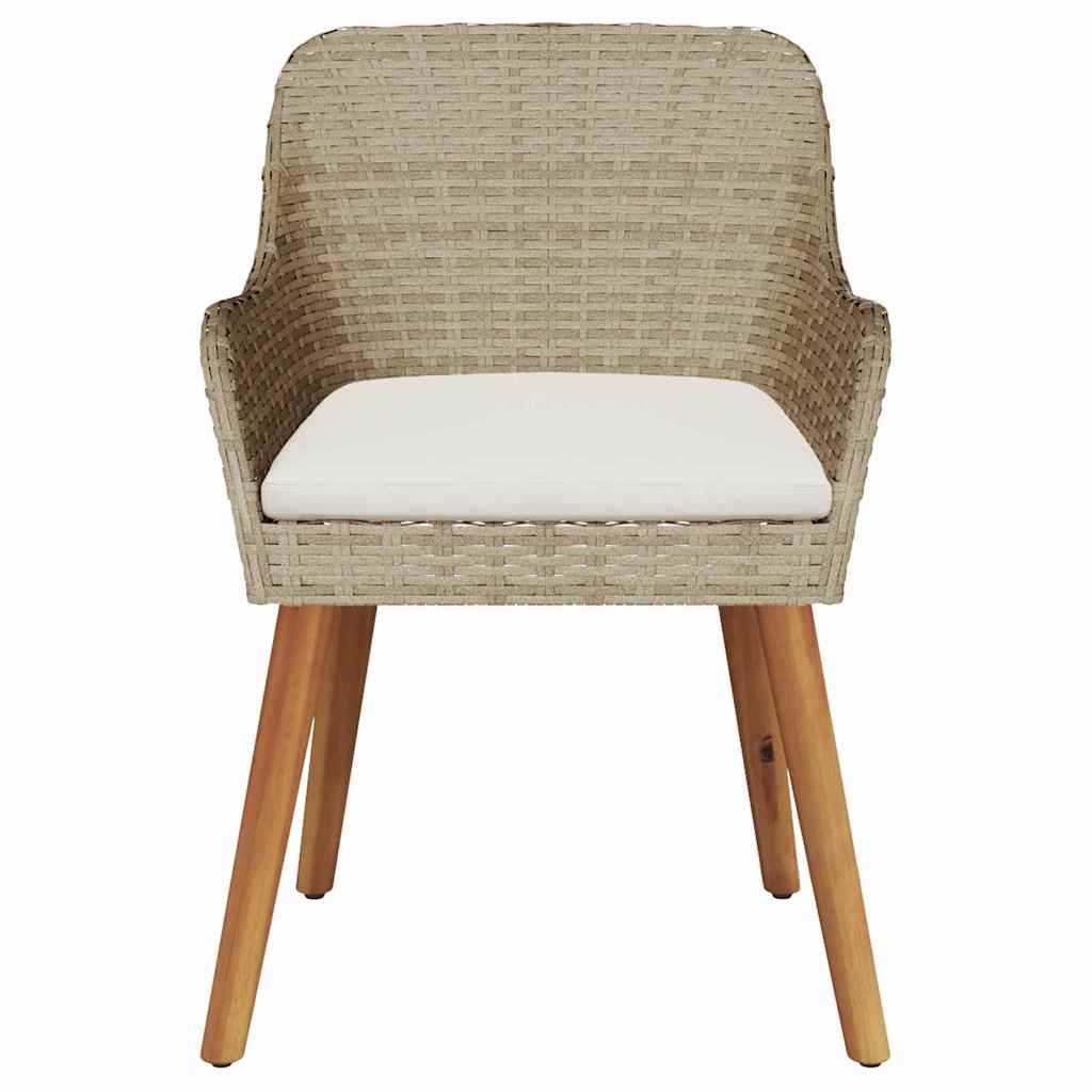 vidaXL Krzesło Ogrodowe 2 pcs Beżowy 62,5 x 55 x 82 cm polirattan