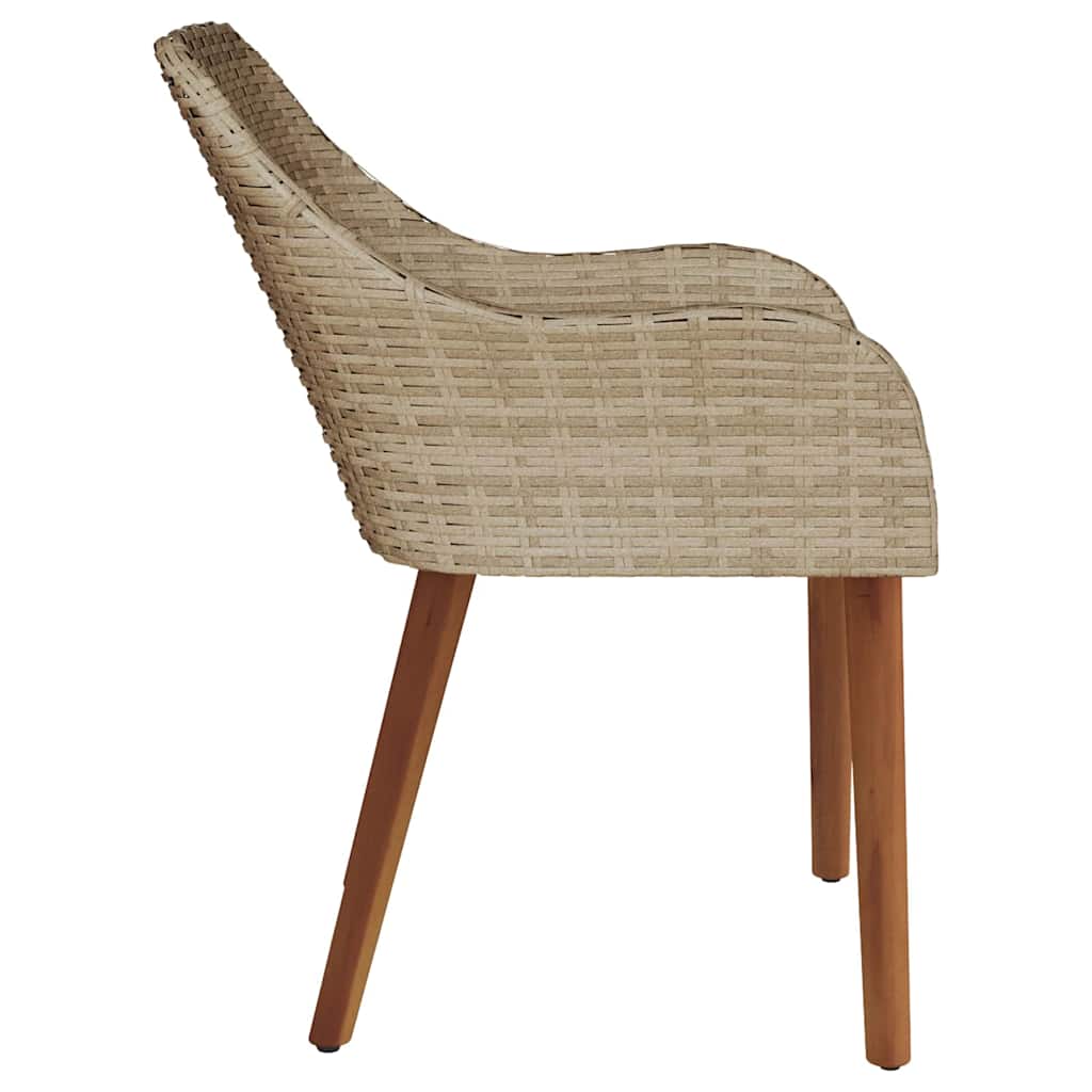 vidaXL Krzesło Ogrodowe 2 pcs Beżowy 62,5 x 55 x 82 cm polirattan