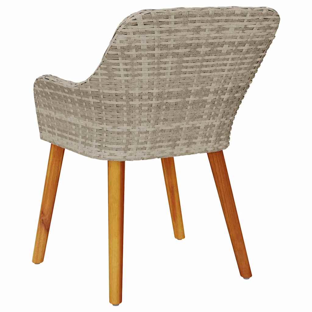 vidaXL Krzesło Ogrodowe 2 pcs Jasnoszary 62,5 x 55 x 82 cm polirattan