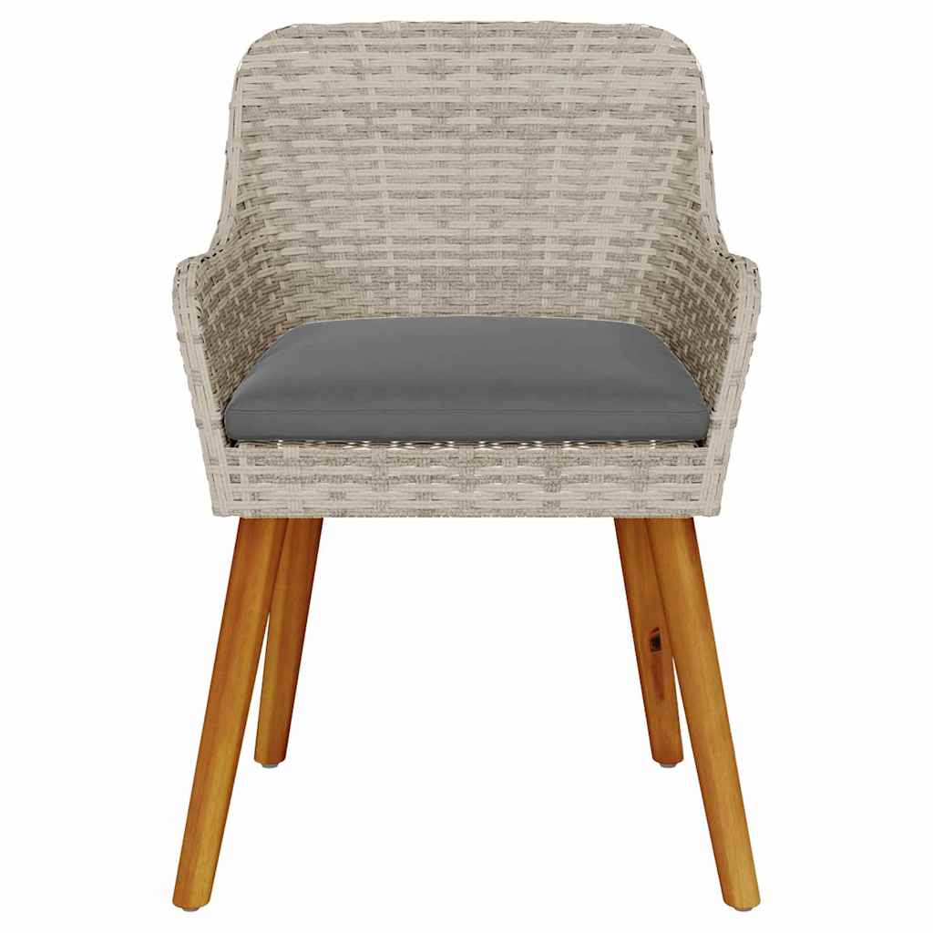 vidaXL Krzesło Ogrodowe 2 pcs Jasnoszary 62,5 x 55 x 82 cm polirattan