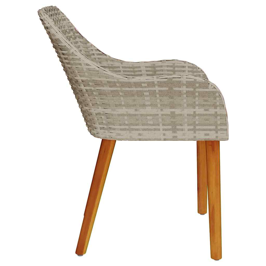 vidaXL Krzesło Ogrodowe 2 pcs Jasnoszary 62,5 x 55 x 82 cm polirattan