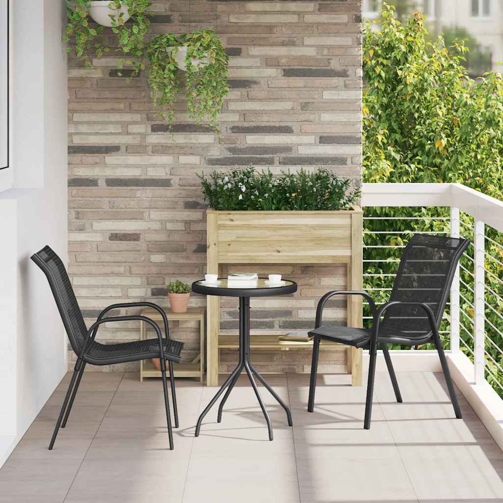 vidaXL Zestaw Bistro Ogrodowego 3 pcs Czarny Stal