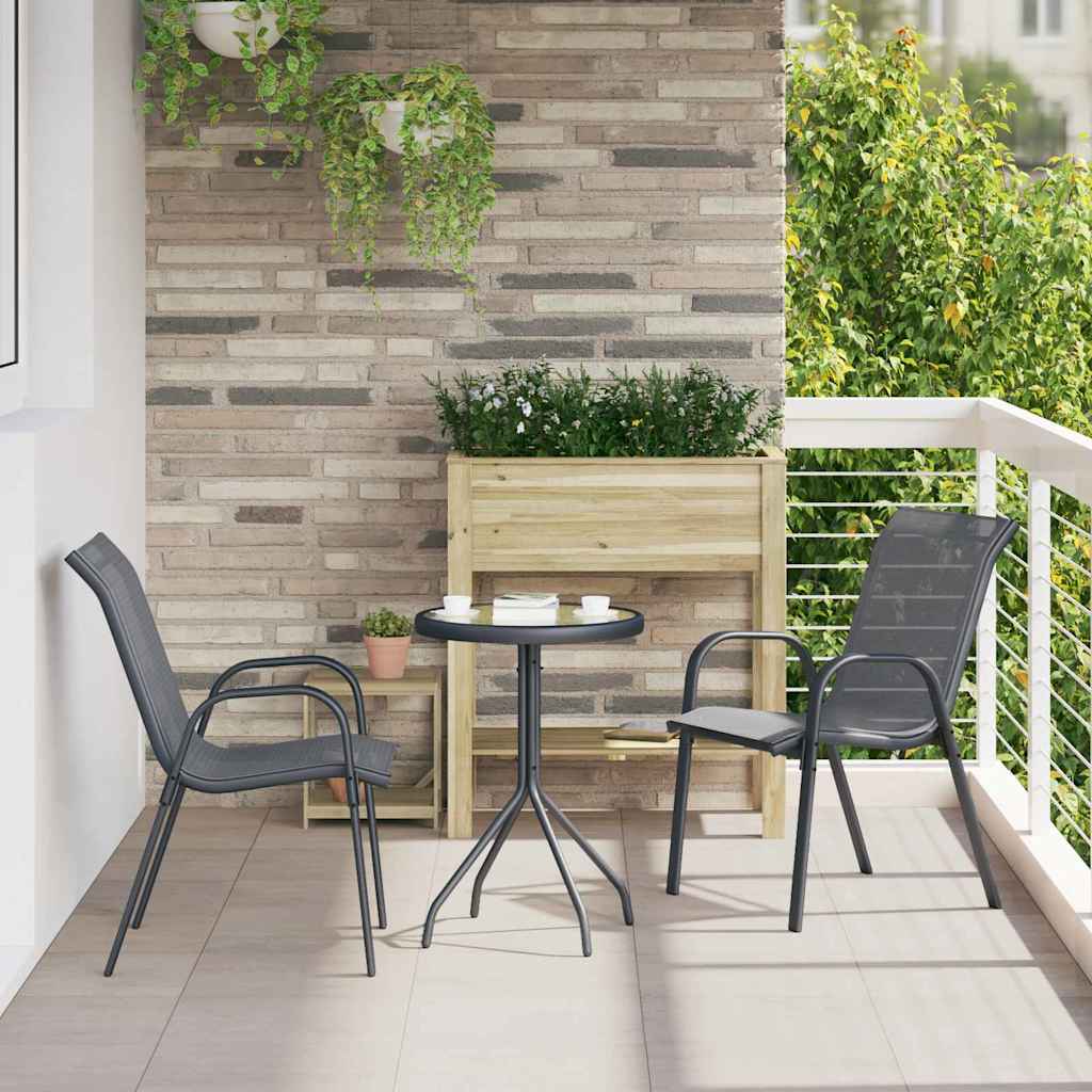 vidaXL Zestaw Bistro Ogrodowego 3 pcs Szary Stal