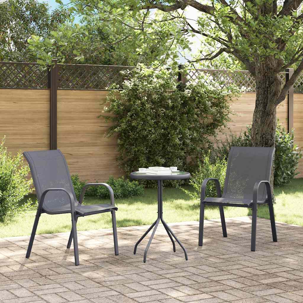 vidaXL Zestaw Bistro Ogrodowego 3 pcs Szary Stal