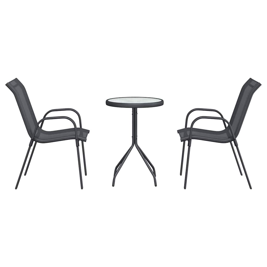 vidaXL Zestaw Bistro Ogrodowego 3 pcs Szary Stal