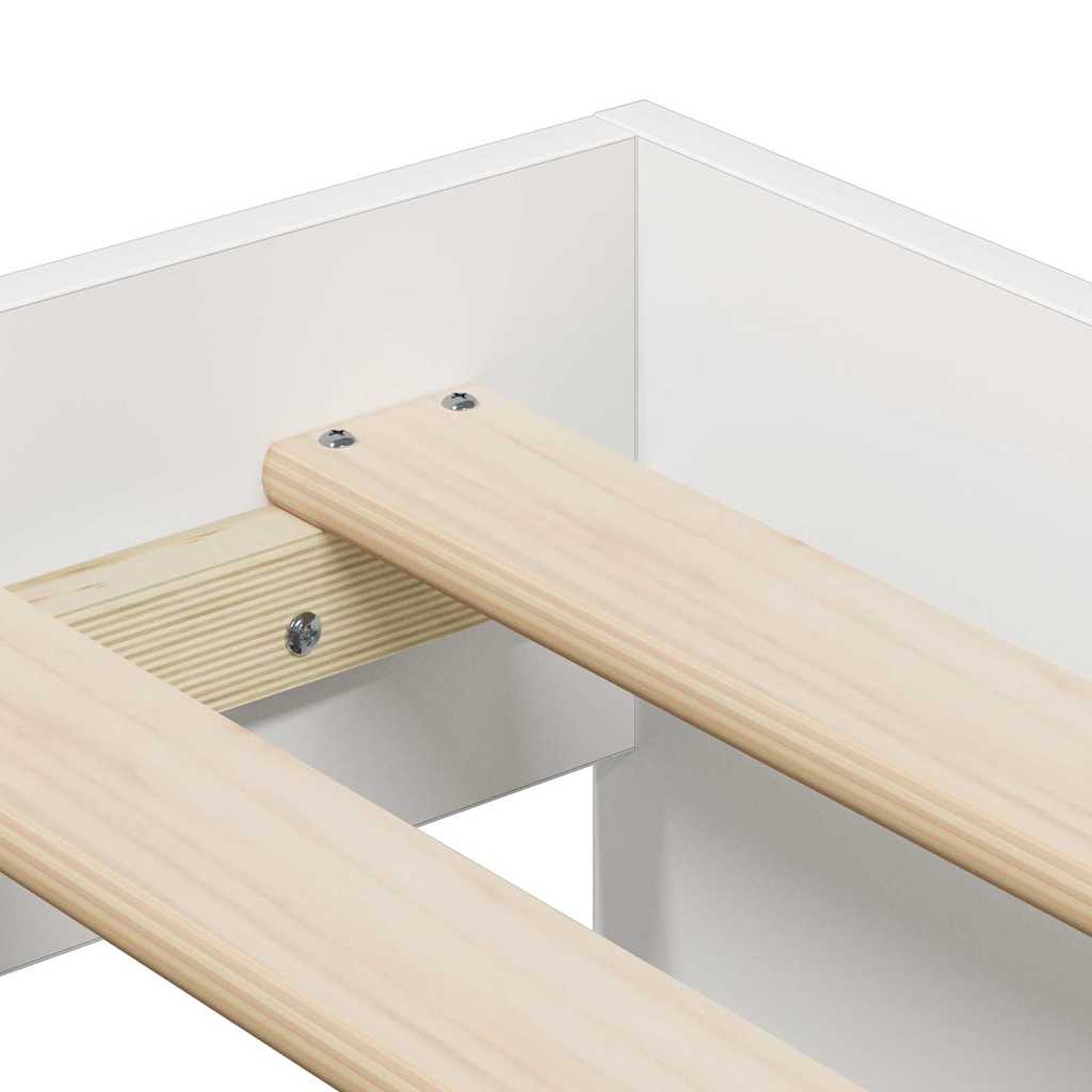 vidaXL Ramka łóżka z szufladą Biały 100 x 200 cm Drewno inżynieryjne