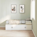 vidaXL Ramka łóżka z szufladą Biały 100 x 200 cm Drewno inżynieryjne