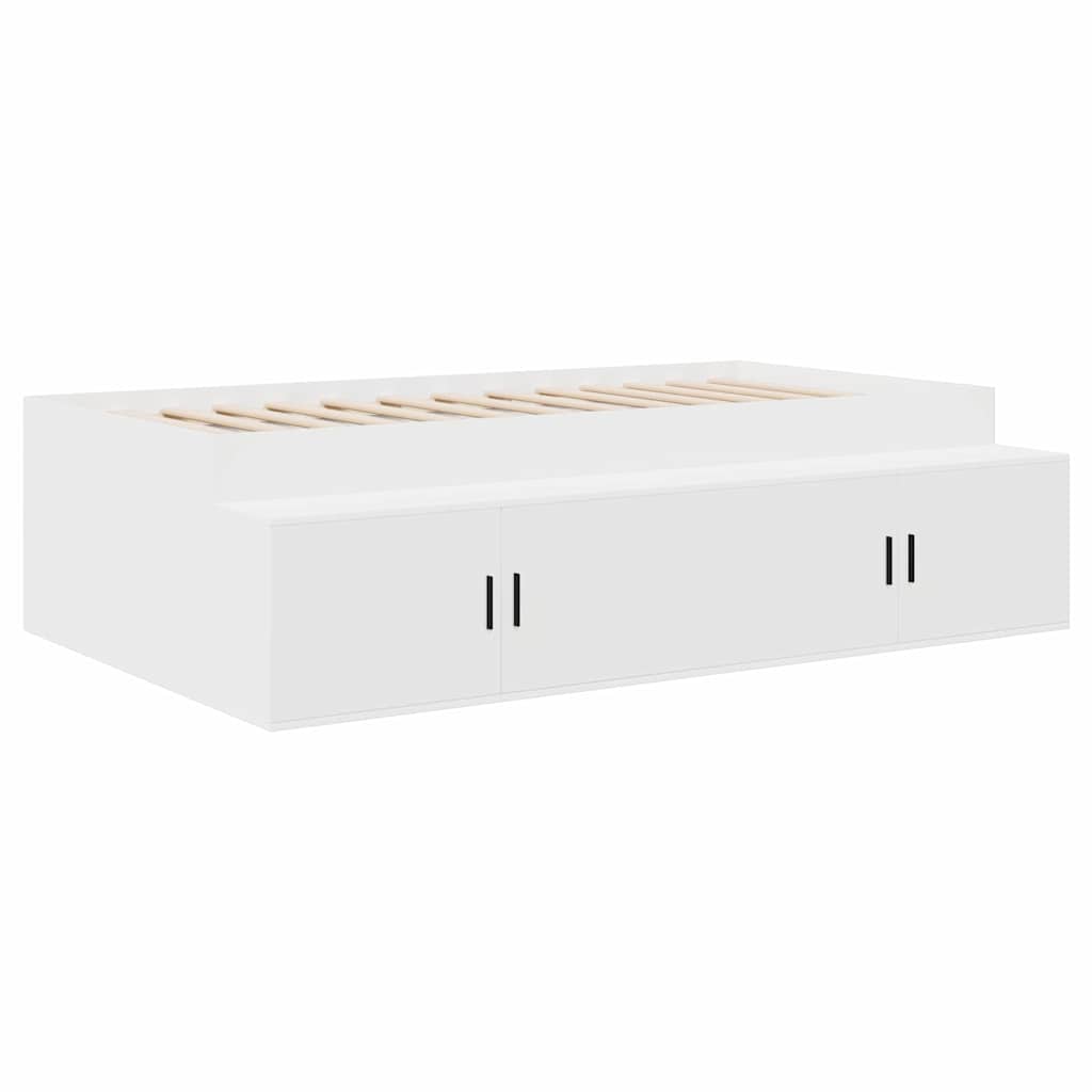 vidaXL Ramka łóżka z szufladą Biały 100 x 200 cm Drewno inżynieryjne