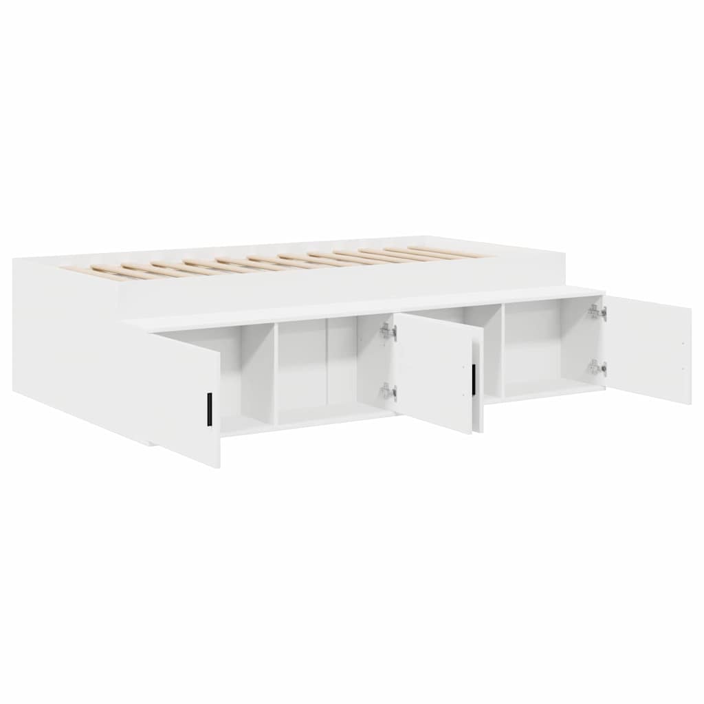 vidaXL Ramka łóżka z szufladą Biały 100 x 200 cm Drewno inżynieryjne