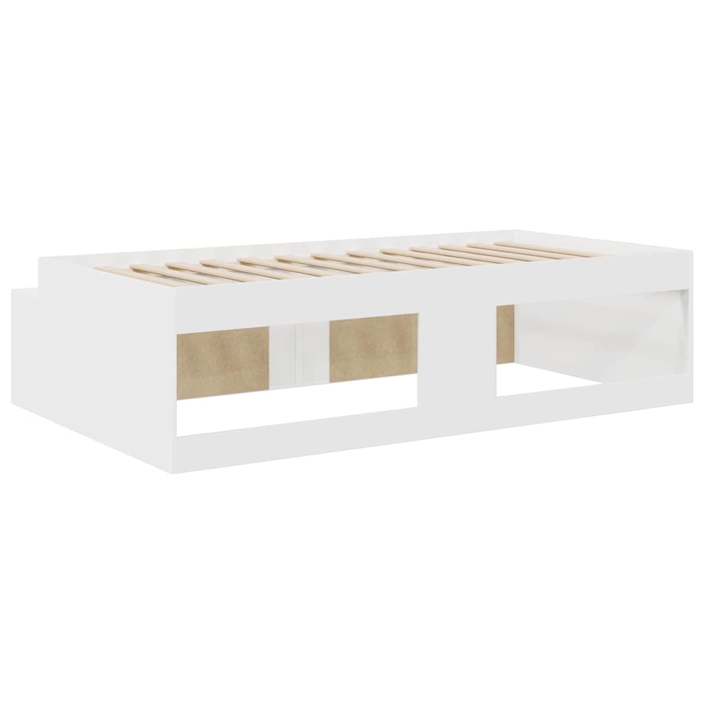 vidaXL Ramka łóżka z szufladą Biały 100 x 200 cm Drewno inżynieryjne