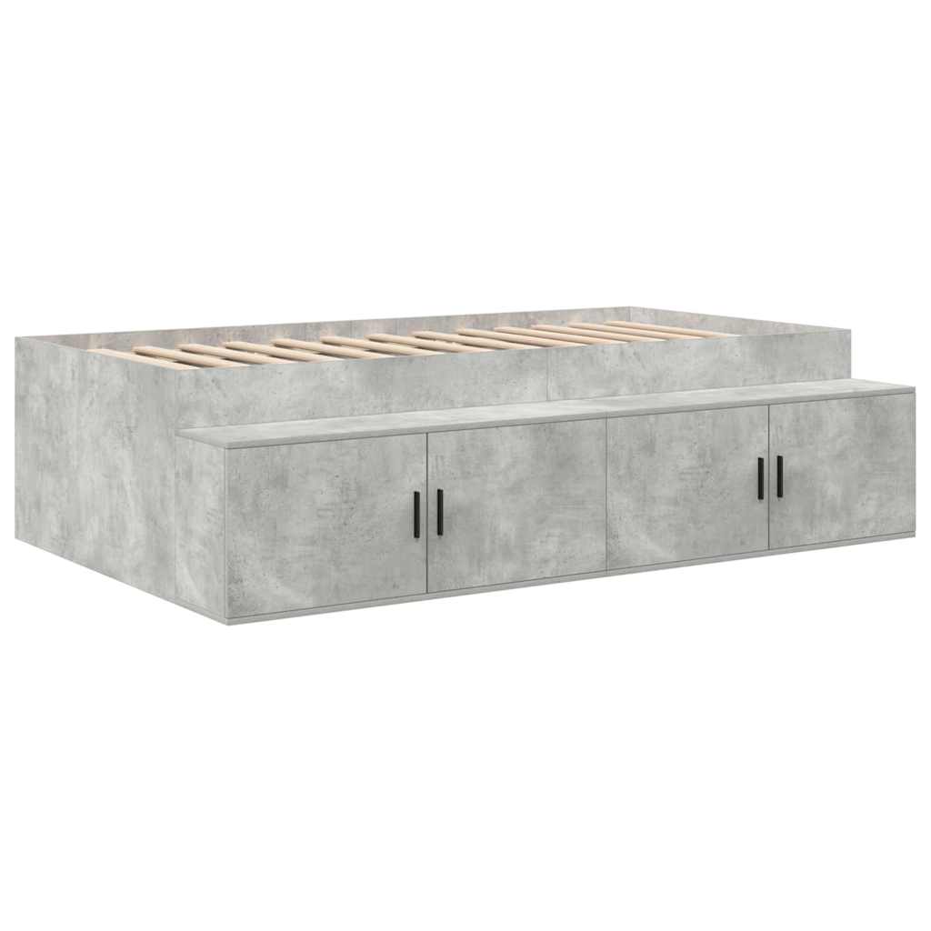 vidaXL Ramka łóżka Betonowy szary 100 x 200 cm Materiał drewnopochodny