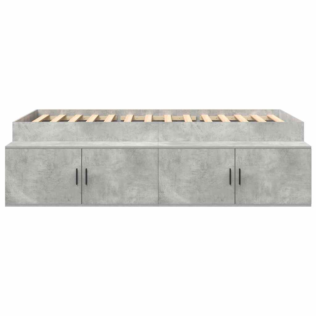 vidaXL Ramka łóżka Betonowy szary 100 x 200 cm Materiał drewnopochodny