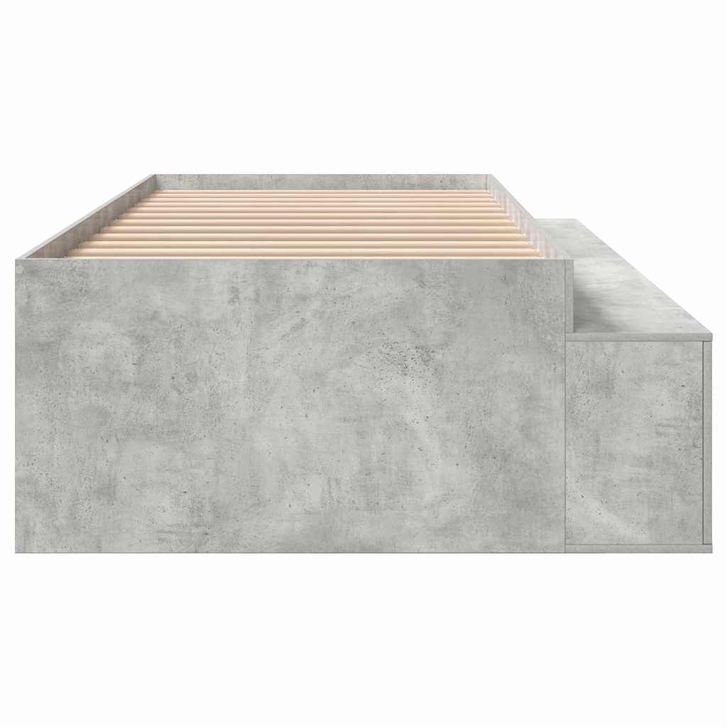 vidaXL Ramka łóżka Betonowy szary 100 x 200 cm Materiał drewnopochodny