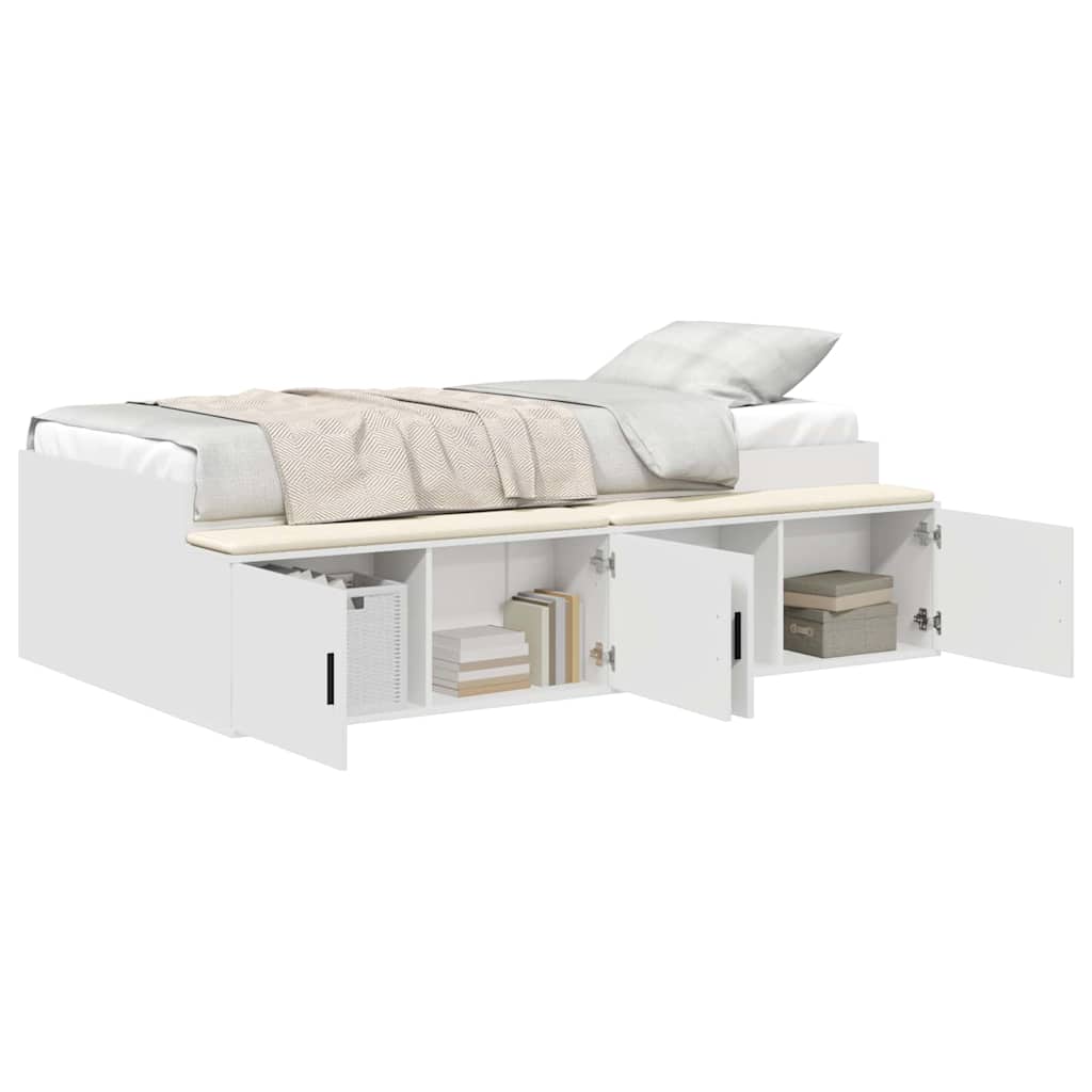 vidaXL Ramka łóżka Biały 90 x 200 cm Materiał drewnopochodny