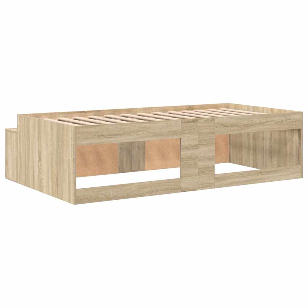 vidaXL Ramka łóżka Dąb Sonoma 90 x 200 cm Materiał drewnopochodny