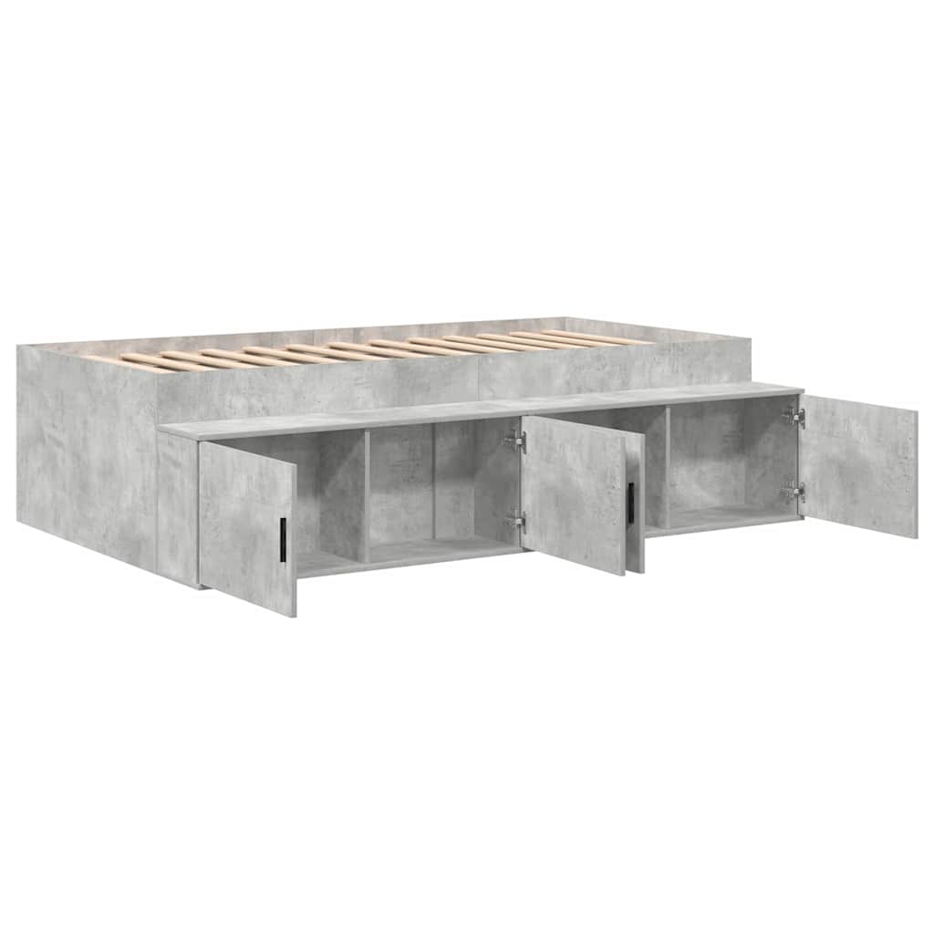 vidaXL Ramka łóżka Betonowy szary 90 x 200 cm Materiał drewnopochodny