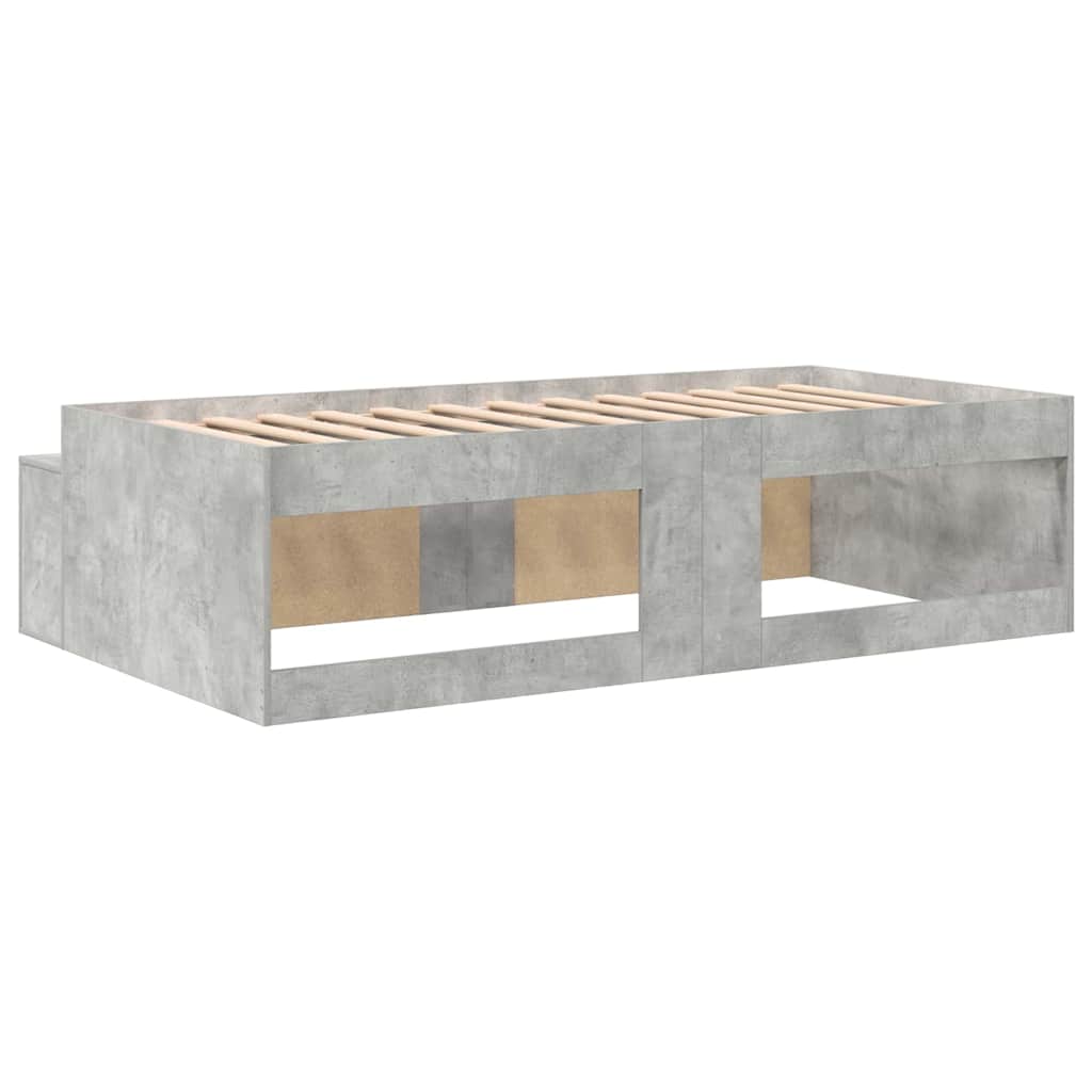 vidaXL Ramka łóżka Betonowy szary 90 x 200 cm Materiał drewnopochodny